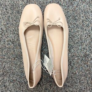 A New Day 11 Faux Vegan Leather Taupe Memory Foam Ballet Flats Shoes NWT Size 11